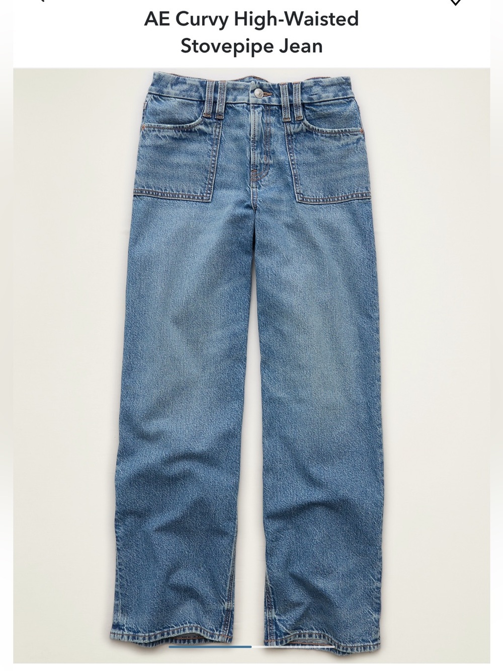 NWT American Eagle Curvy High-Waisted Stovepipe Jean- 12 Long